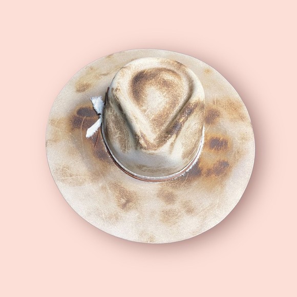 Friends of Friends Tan/Brown Hat Medium Boho Chic Summer Hat Western - Picture 2 of 7